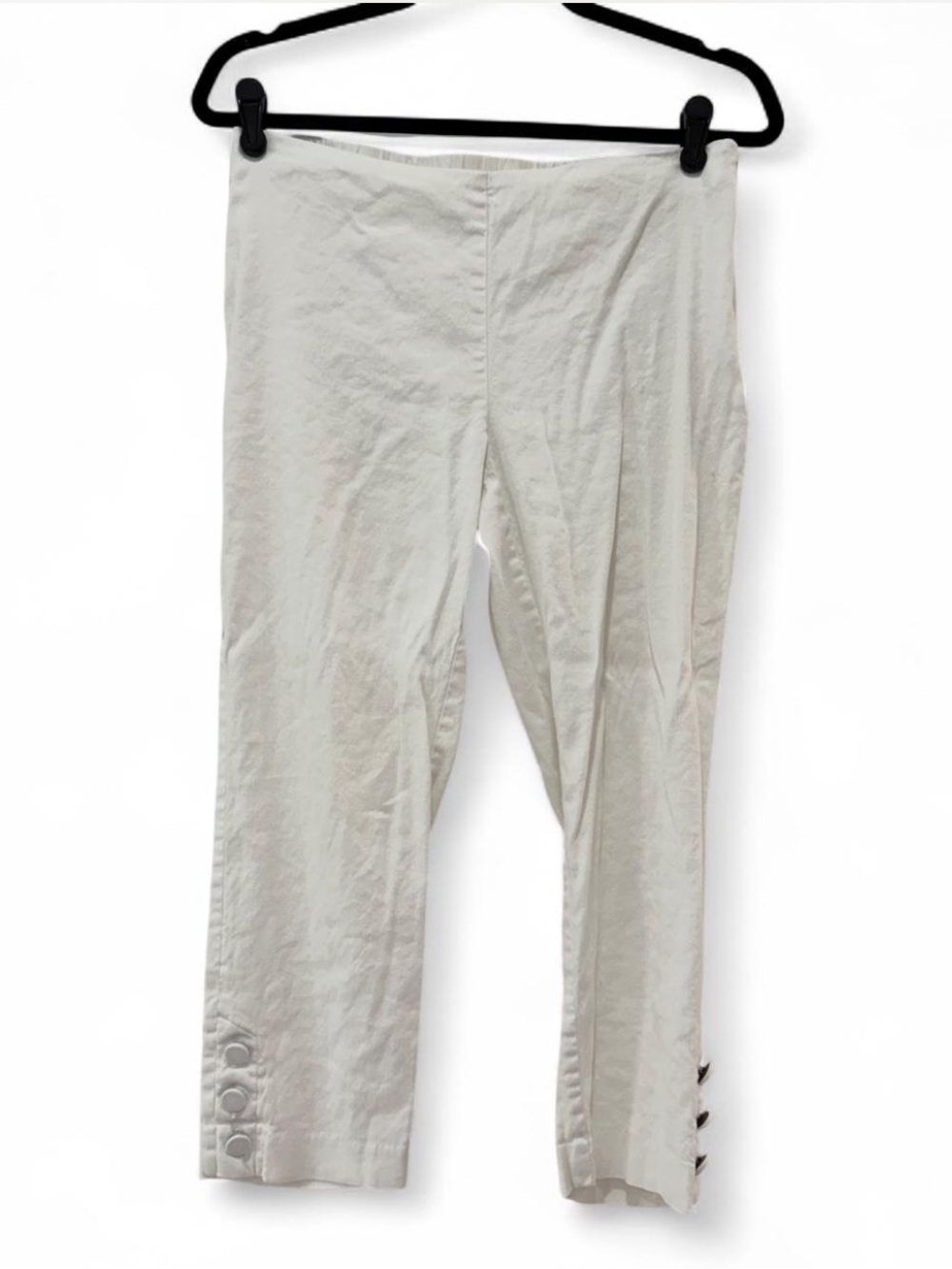 j.jill white linen cropped capri pants